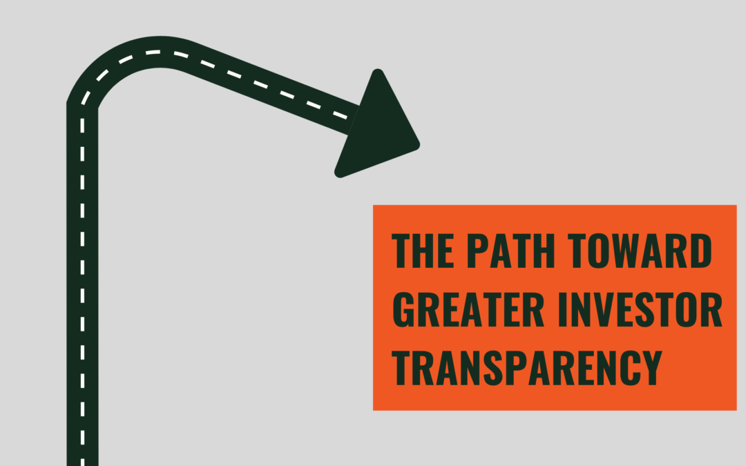 path toward greater investor transparency