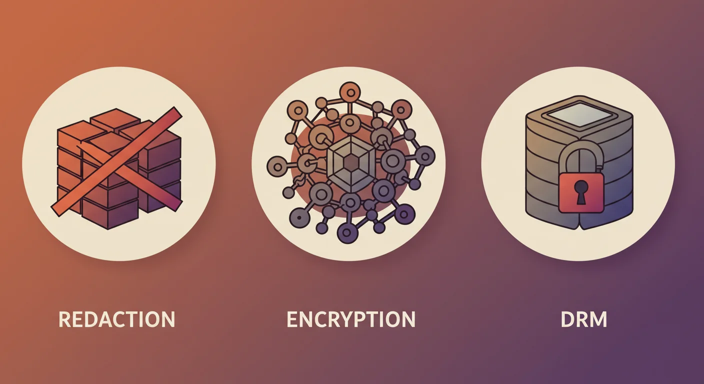 redaction, encryption and drm