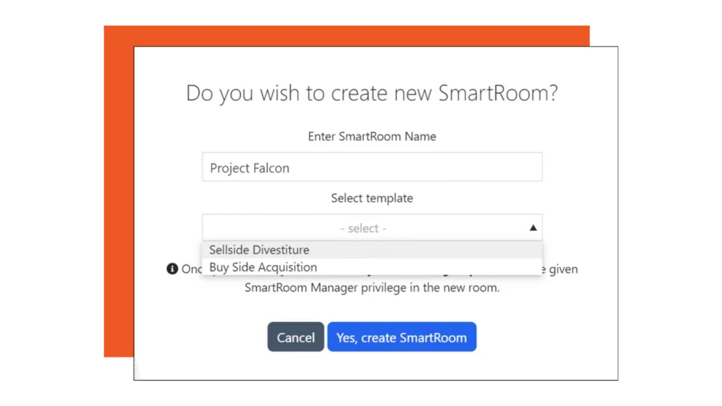 Create New SmartRooms in DealCloud