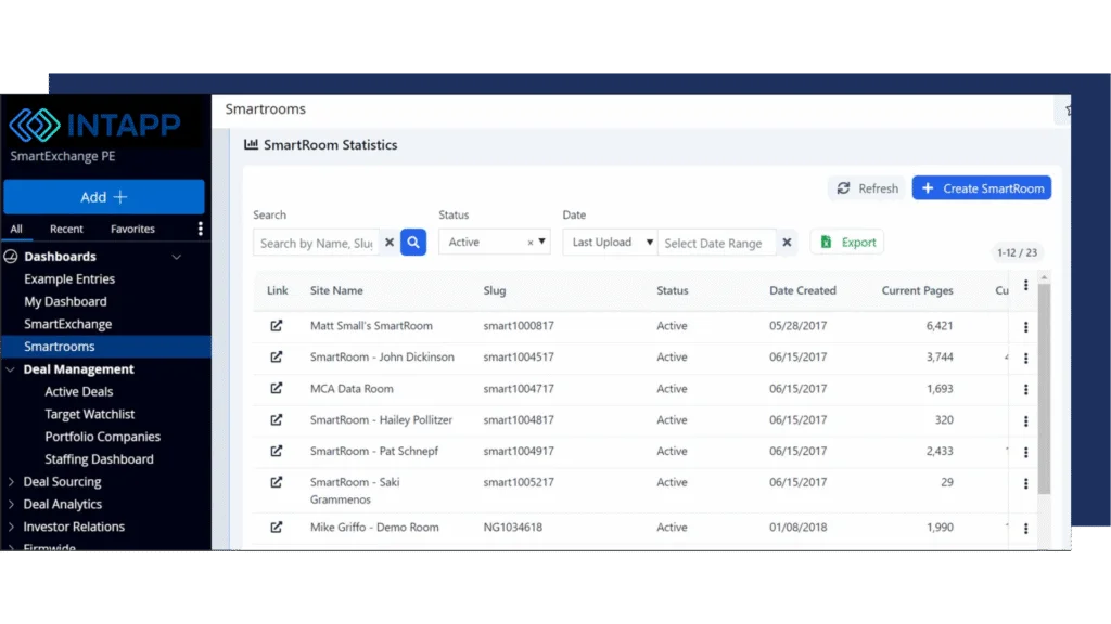 Quick Launch SmartRooms in DealCloud
