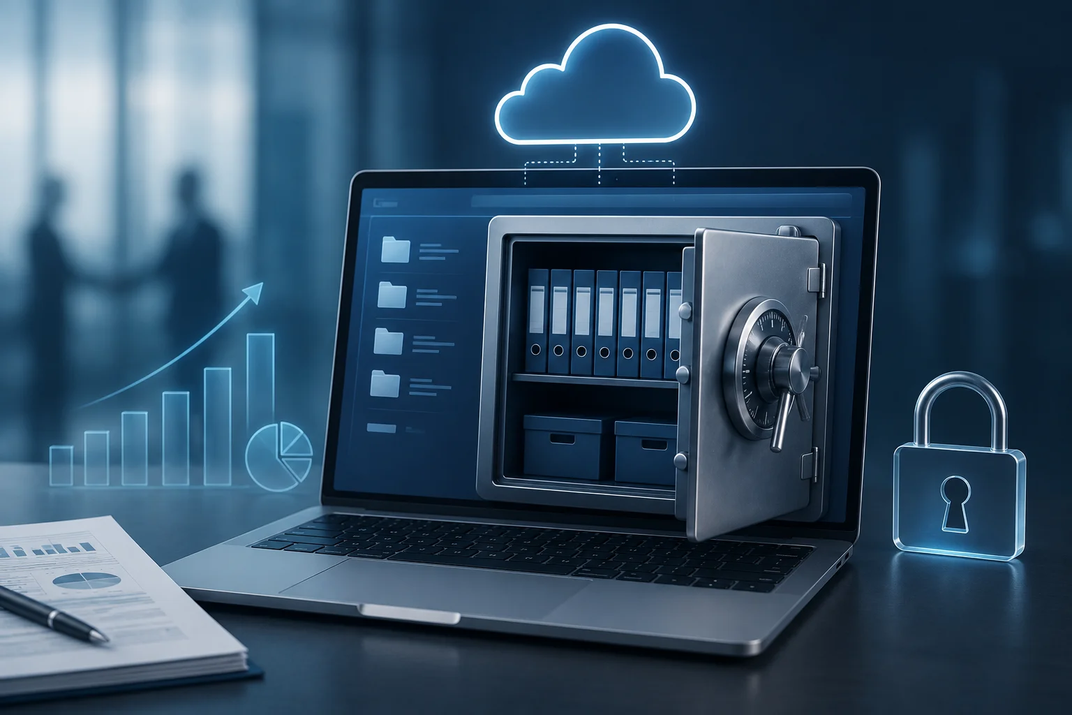 Structured Finance Virtual Data Room displaying secure digital document storage for confidential deal execution.